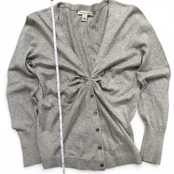 Banana Republic Grey Cotton Knot Front Cardigan | Size S | Preppy Workwear - Picture 7 of 8